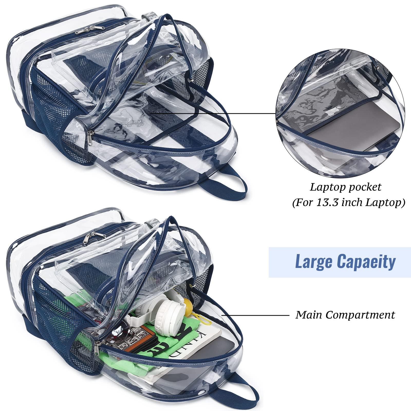 mygreen Clear Backpack with Bottom Compartment for Lunch Box